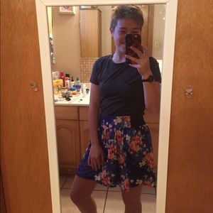 A floral skirt